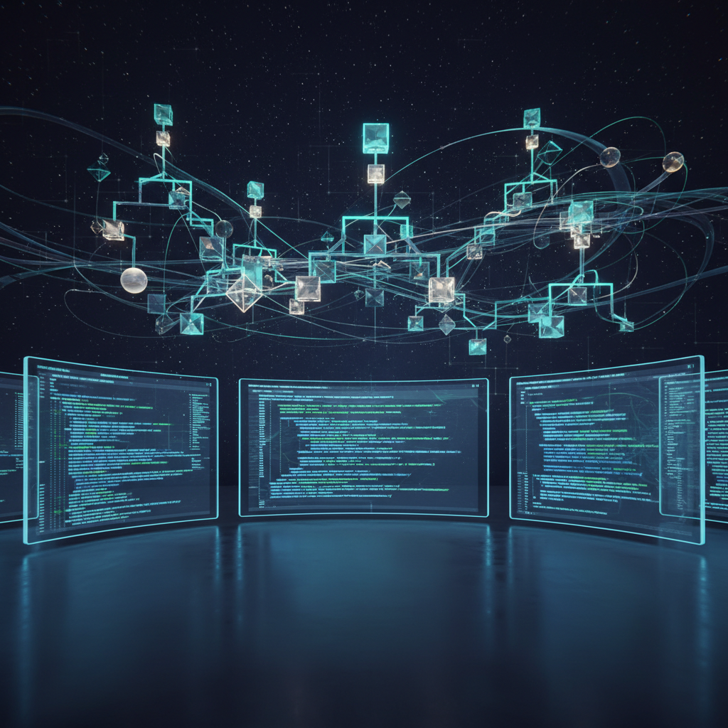 Open-source software collaboration — luminous code structures and distributed repository network